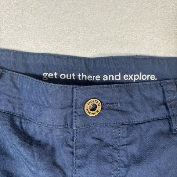 Florence Marine X Causal Men Chino Shorts Size 34 Navy Blue Stretch Flat Front - Picture 4 of 8